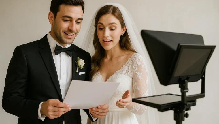 Cómo preparar un discurso para una boda o celebración usando un teleprompter