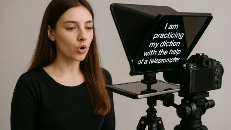 Mejorar la dicción con un teleprompter