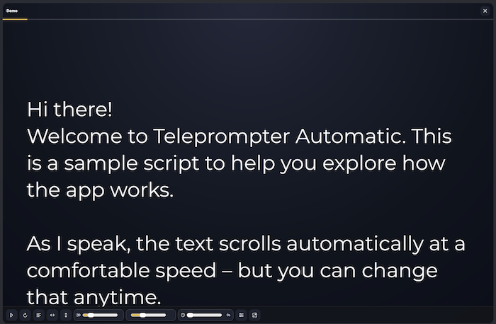 Teleprompter online for video records